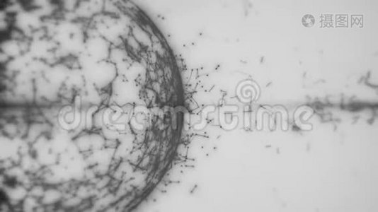 大数据云围绕数字数据全球抽象3D渲染网络连接计算物联网视频