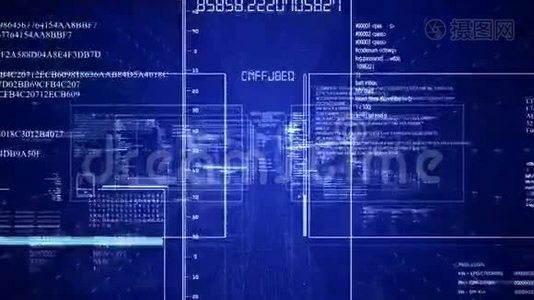 相机移动槽数字计算机显示与运行代码文本。视频