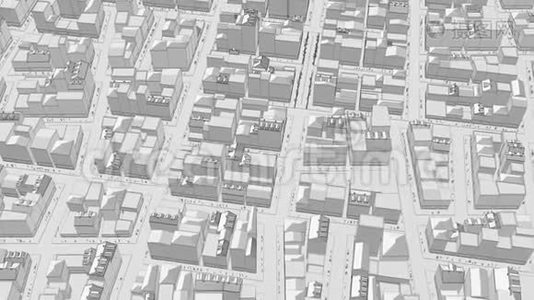 线框城市构建三维渲染视频