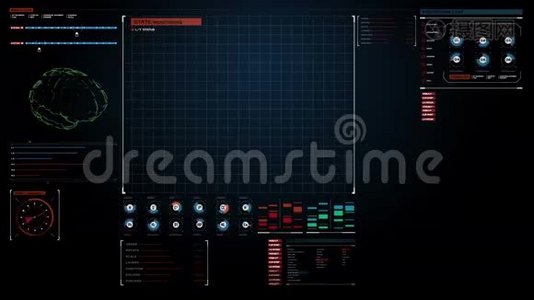 大脑在数字显示仪表板上连接数字线路，发展人工智能视频