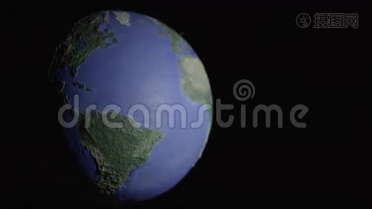 半亮的中心无缝环投影地球视频