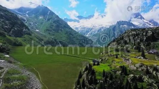 瑞士阿尔卑斯山的群山-瑞士上空视频