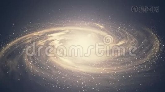 一个有旋转星系的美丽空间场景视频