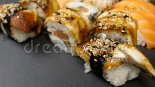 美味可口的各种寿司卷视频