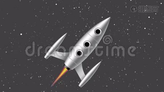 火箭飞向太空卡通动画作为战略商业的象征视频