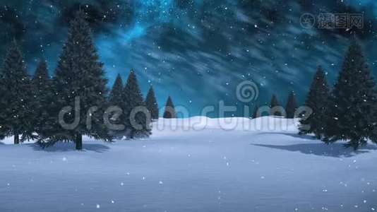 冬天的风景和降雪视频