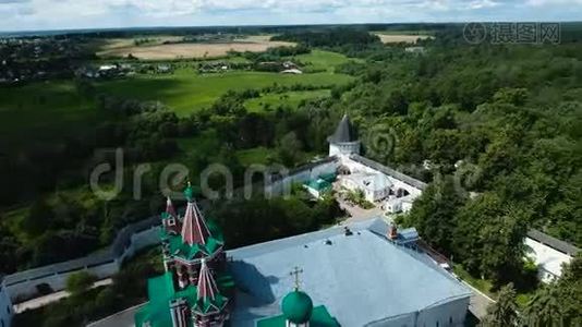 东正教修道院。 空中观景视频