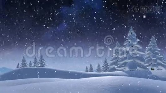 冬天的风景和降雪视频
