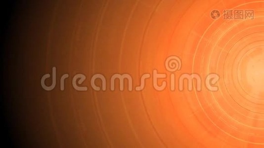 明亮的橙色齿轮，电路板和箭头技术视频动画视频