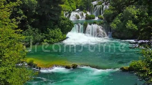 克罗地亚达尔马提亚国家公园瀑布Krka，视频