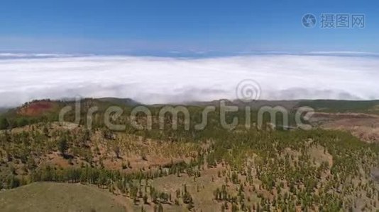 西班牙加那利群岛特内里费的泰德山火山云的时间推移视频