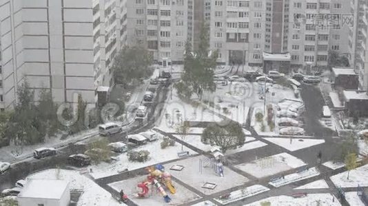 俄罗斯莫斯科的大雪视频