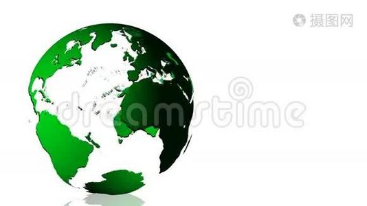 绿色地球星球的动画。 绿色和生态世界概念视频