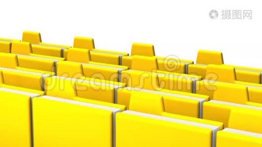 白色背景的黄色文件夹和文件视频