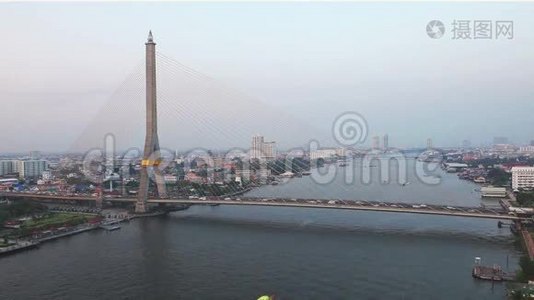 曼谷大桥的交通视频