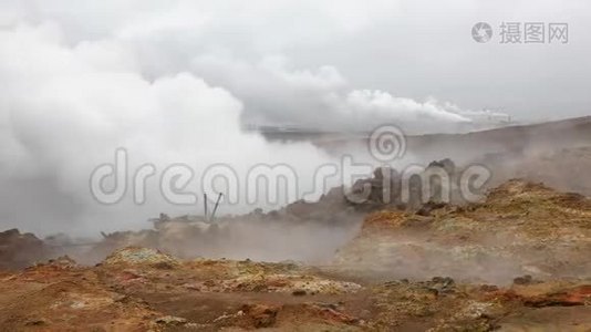 冰岛的地热活动视频