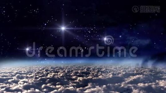 太空夜白色星星视频