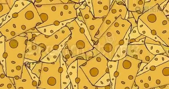 动画-现代运动旋转奶酪背景。视频