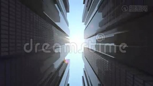 环路：商业中心美丽的摩天大楼视频