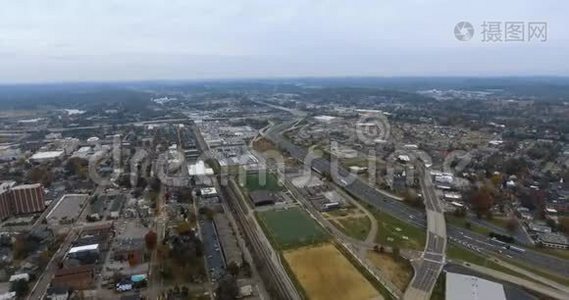 鸟瞰，田纳西州诺克斯维尔，美国市中心4k视频