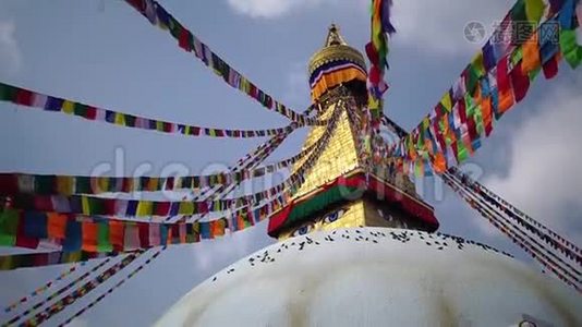 尼泊尔加德满都Stupa Bodhnath-2018年10月12日视频