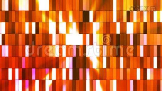 广播闪烁高科技小酒吧，橙色，抽象，循环，4K视频