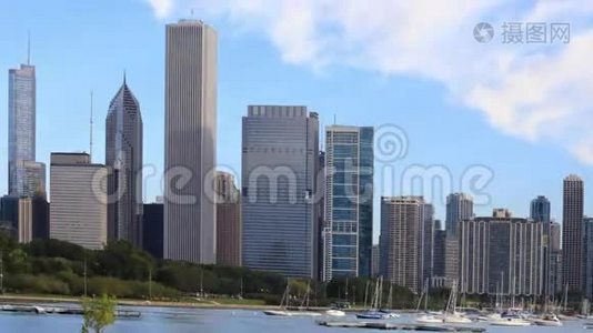 4K超高清时间图芝加哥市中心天线视频