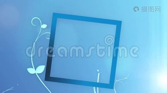 精致的蓝色装饰背景与标题框架视频