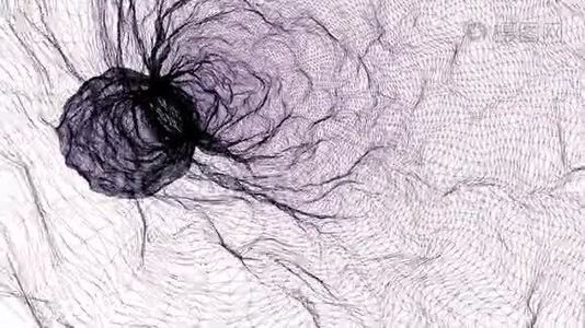 网格网蜘蛛网隧道抽象绘图多边形运动图形动画背景新品质复古视频