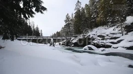冰川国家公园冬天下雪视频