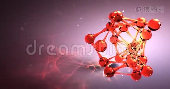 分子或原子纳米研究化学概念.. 无缝循环动画8k4kUHD视频