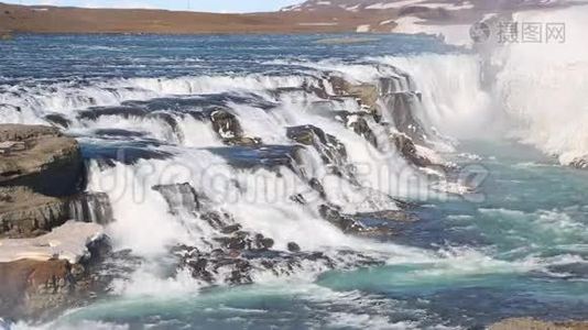 冰岛的瀑布视频