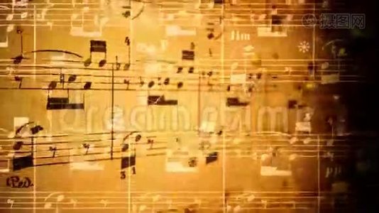 音乐音符流动循环视频