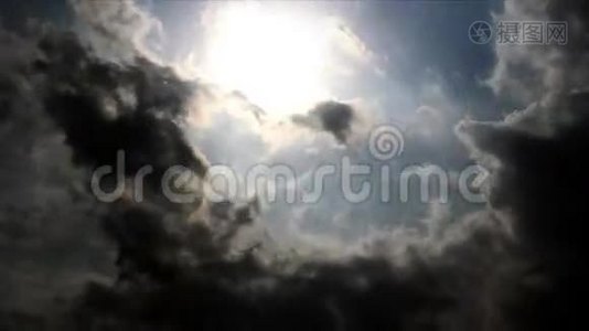 有太阳的云，时间流逝的背景视频