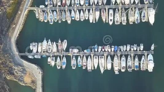加那利港特内里费岛鸟瞰图西班牙无人机俯视4K超高清视频视频