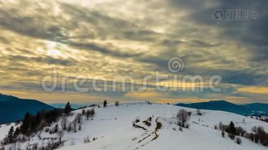 日落冬山，时光流逝.视频