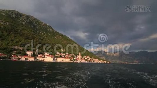 黑山Kotor Bay海岸上的Perast老城.. 什么视频