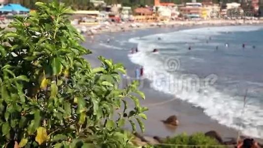 印度热带海滩泻湖视频