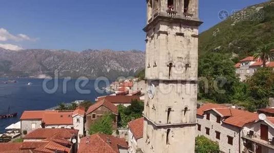 黑山Kotor Bay海岸上的Perast老城.. 什么视频