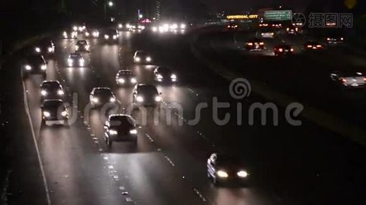 繁忙的洛杉矶高速公路视频