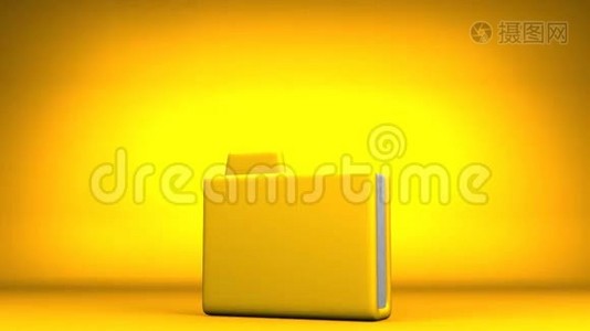 黄色文件夹和黄色背景文件视频