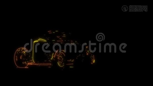 老式跑车视频激光动画视频