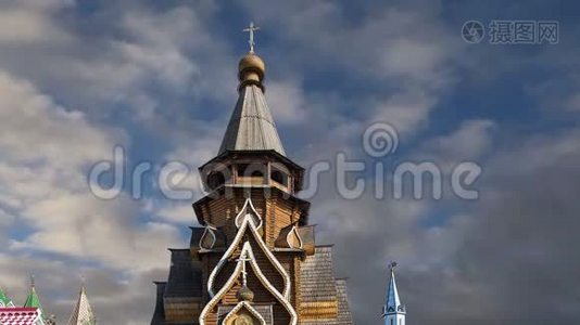 俄罗斯莫斯科伊兹梅洛沃克里姆林宫圣尼古拉教堂视频