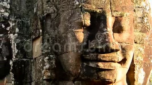 柬埔寨吴哥窟石像变焦视频