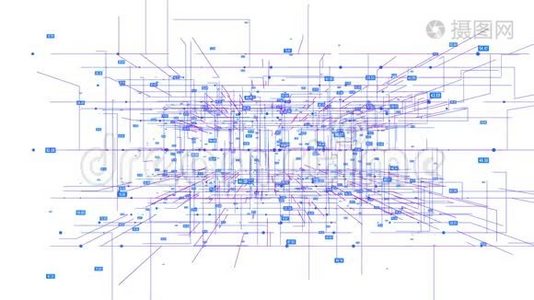 大数据可视化。 哈德网格角运动背景。视频