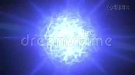闪球球体星云背景，魔法能量技术，核原子。视频