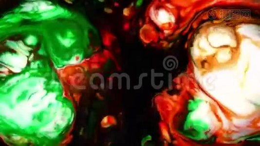 抽象多彩漆油墨液体爆炸扩散迷幻剂爆炸运动视频