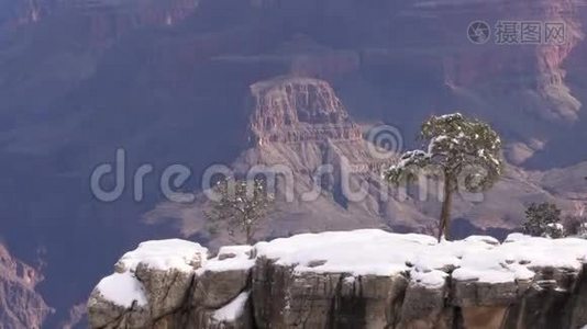 大峡谷冬景景观.视频