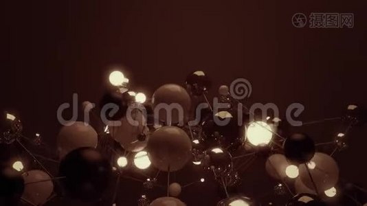 分子网络中的抽象球。视频
