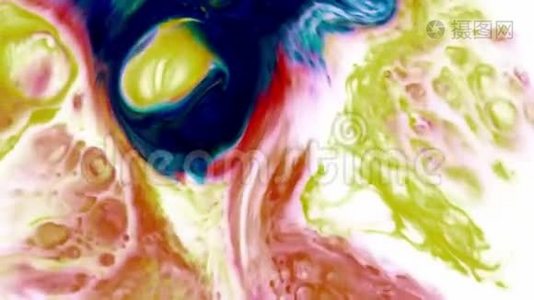 抽象艺术墨漆爆炸湍流视频